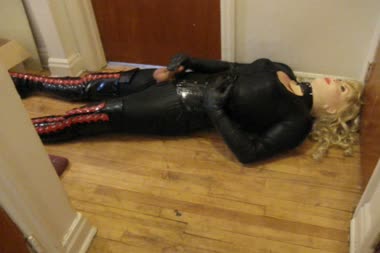 Shemale Love Doll Masturbation 1 - Vanessa is a shemale love doll, with female mask, and masturbates for you in her catsuit, corset, latex gloves, and thigh high boots
