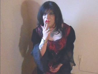 Smoking Joi Cei - Vanessa is your goth shemale mistress with long nails, and you must masturbate how she tells you and cum when she tells you. She smokes as she tells you what to do